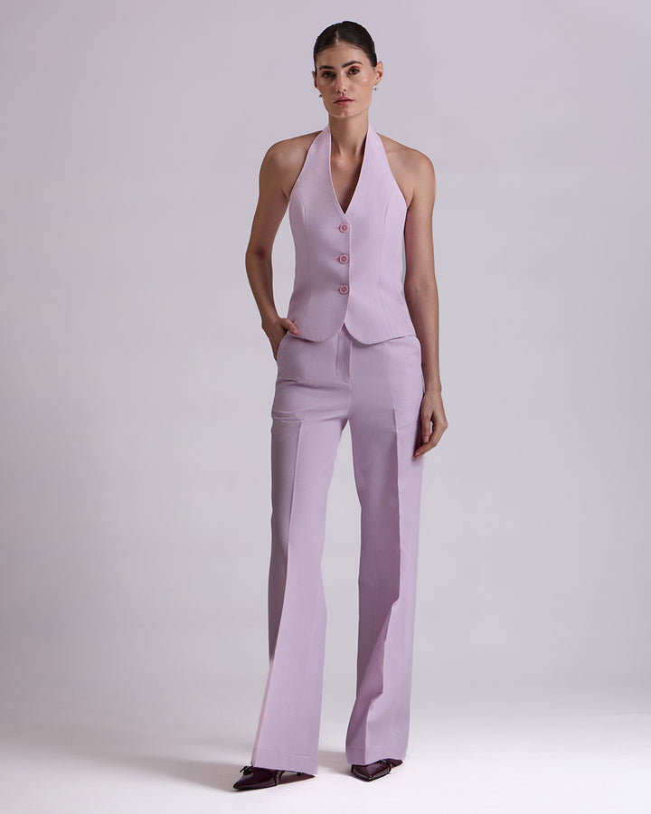 Lavender Waistcoat And Pant Set