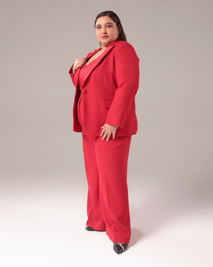 Red Regular Fit 2-Piece Suit