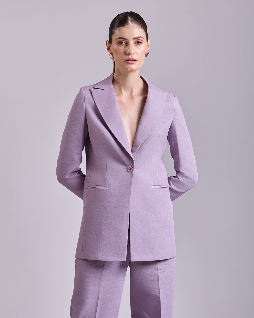 Onion Pink Single Breasted Blazer