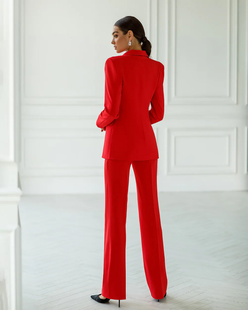 Red Formal 2-Piece Suit for Women Slim-Fit Blazer & Pants Sheen Couture Official Red Formal 2-Piece Suit for Women Slim-Fit Blazer & Pants Sheen Couture Official