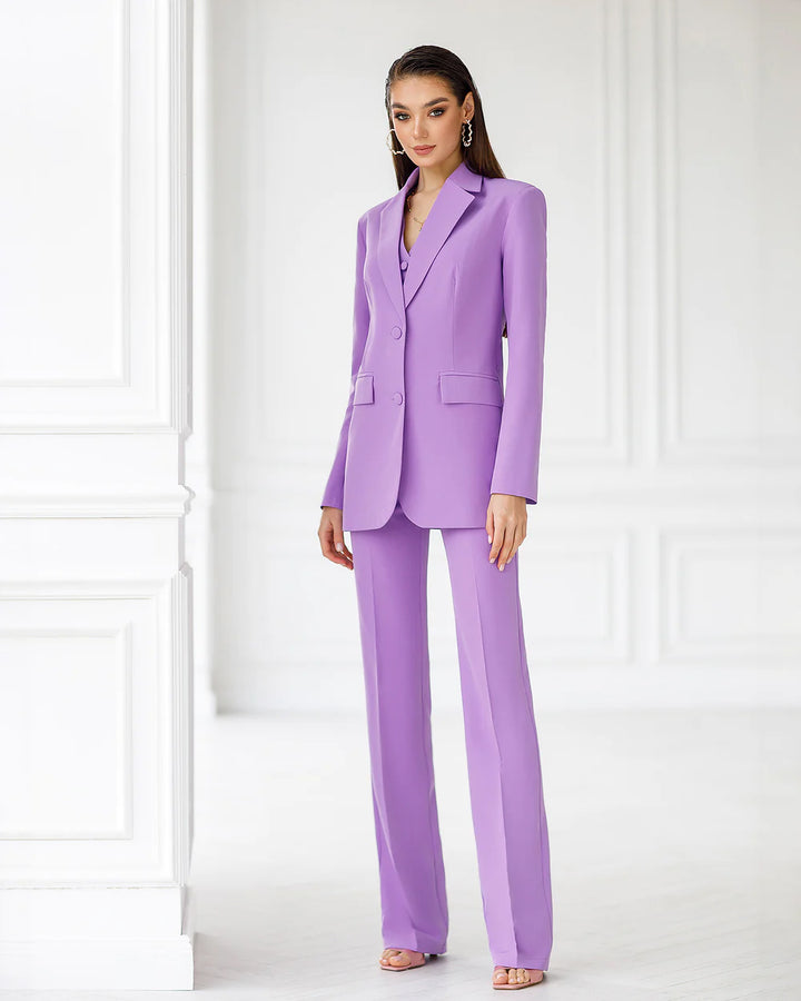 Lavender Regular-Fit Blazer Set