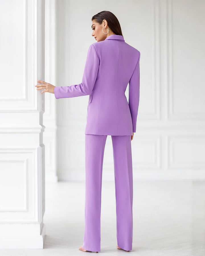 Lavender Regular-Fit Blazer Set