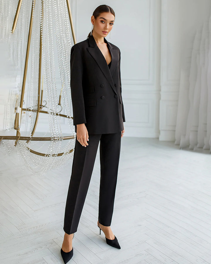 Black Double-Breasted Suit 2-Piece