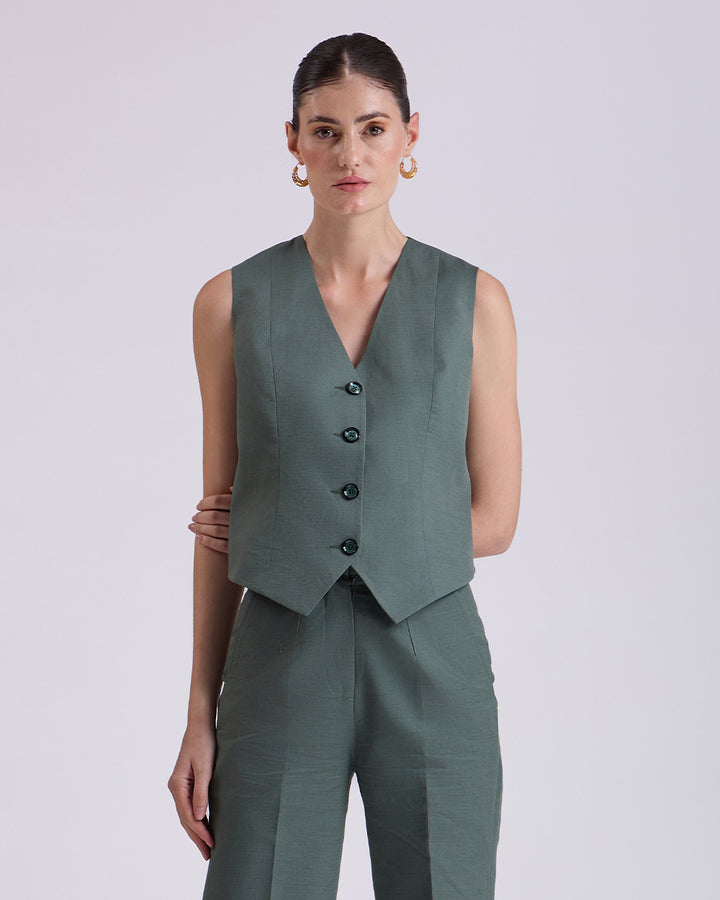 Green waistcoat