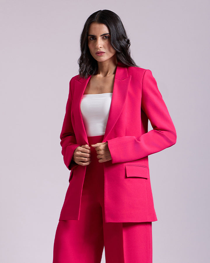 Monica Hot pink Single-Breasted Blazer