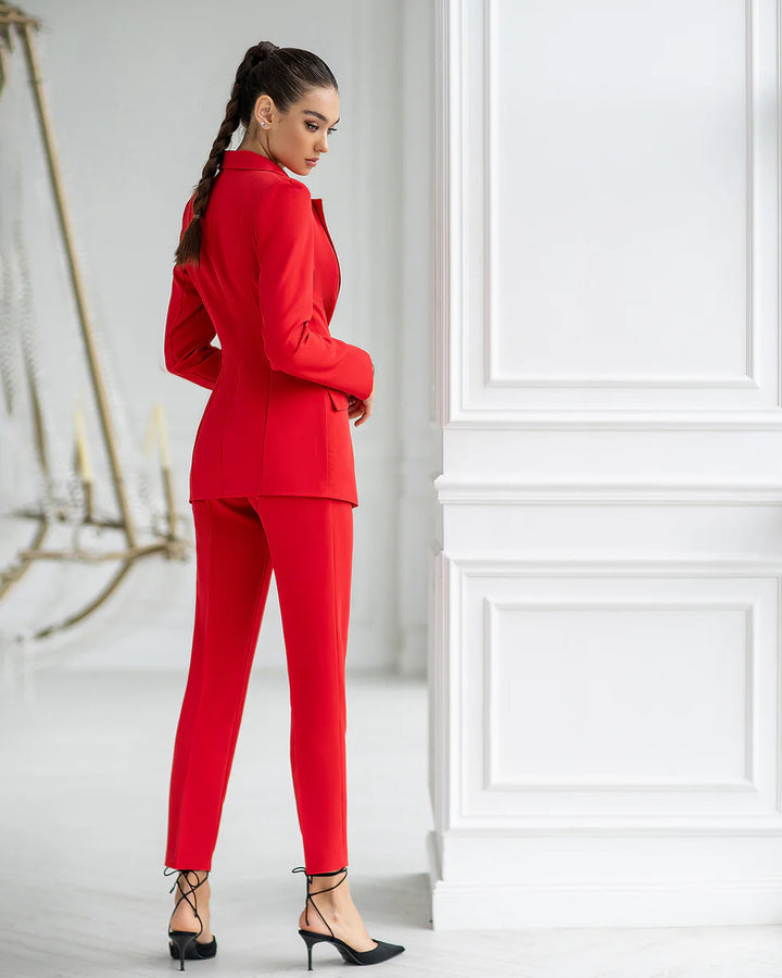 Red Single-Breasted Suit 2-Piece