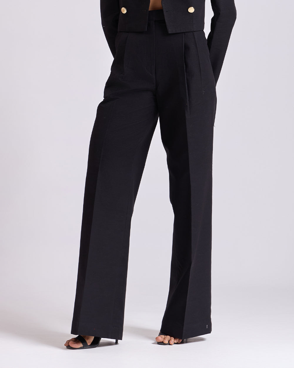 Black Pleated High waist pants