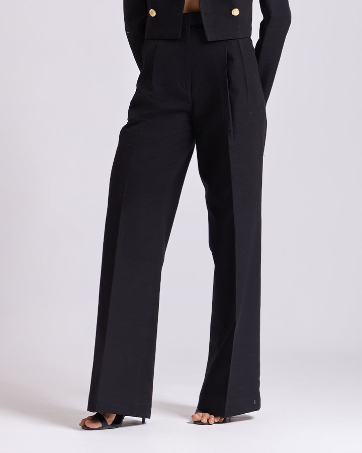 Black Pleated High waist pants