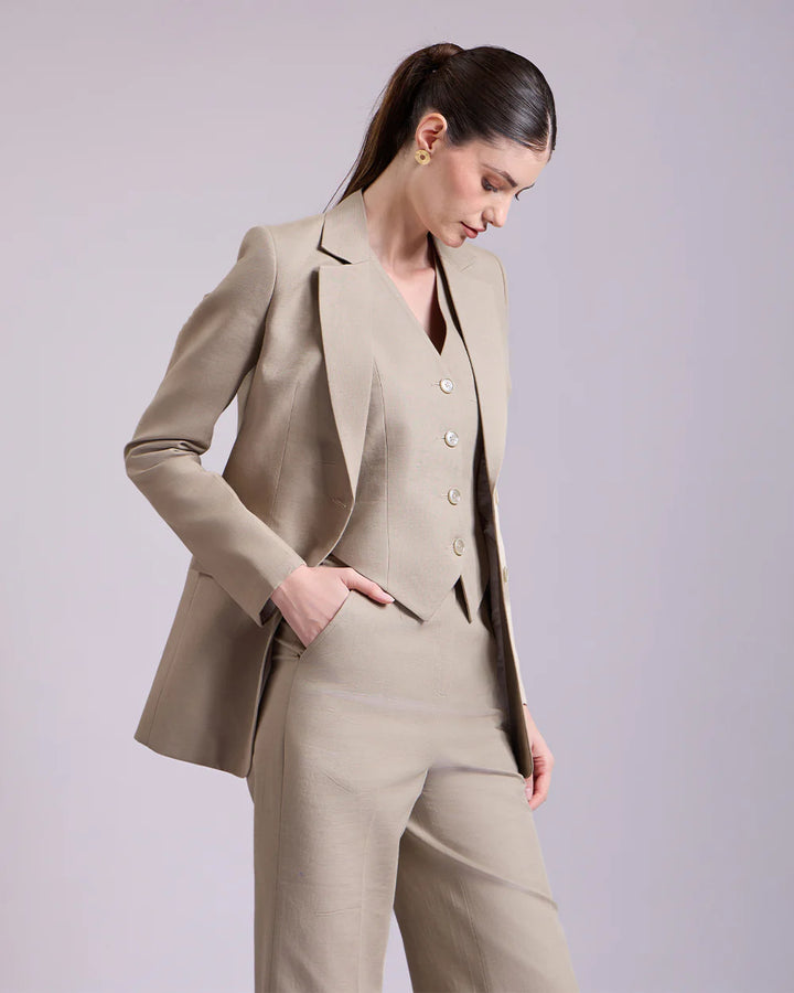 Olive Single-Breasted Suit 2-Piece