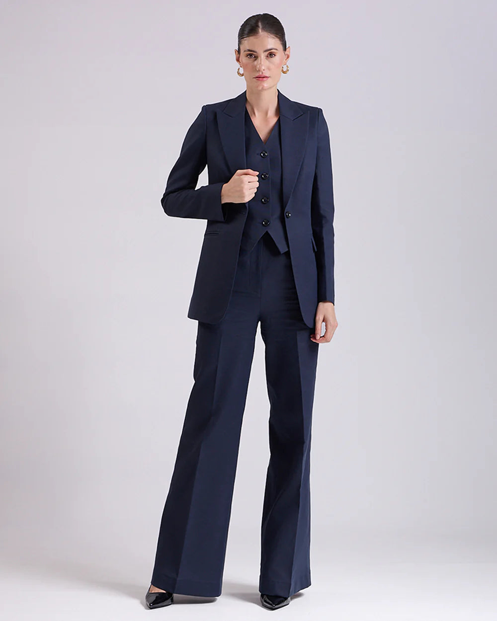Navy Blue Waistcoat And Pant Set