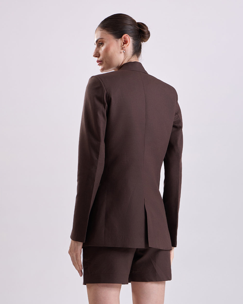 Dark Brown Single Breasted Blazer