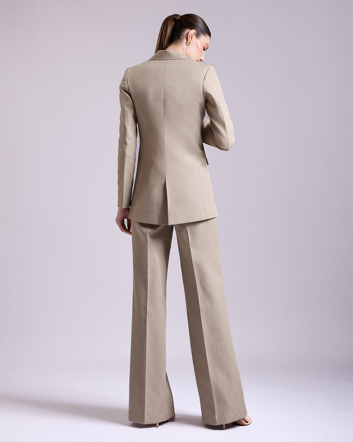 Olive Single breasted 3-Piece Suit