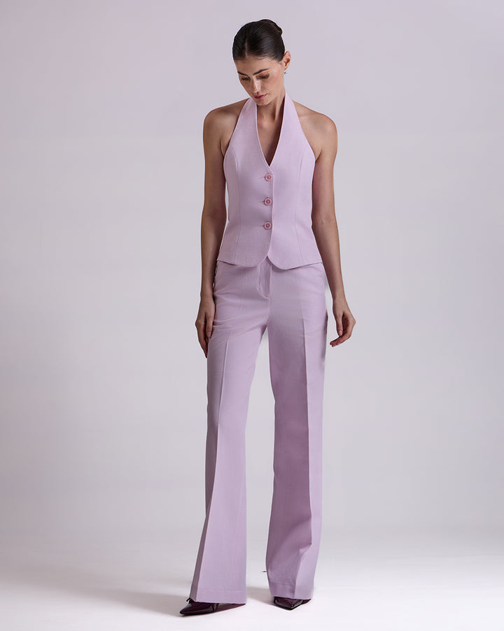 Lavender Waistcoat And Pant Set