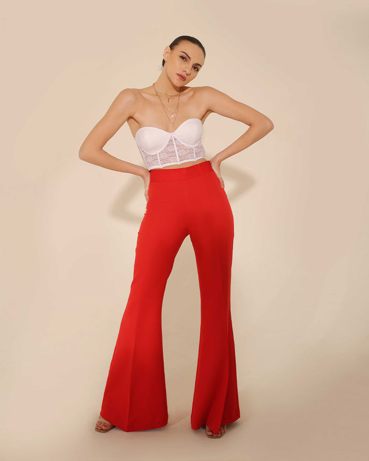 Red Bell Bottom Pant