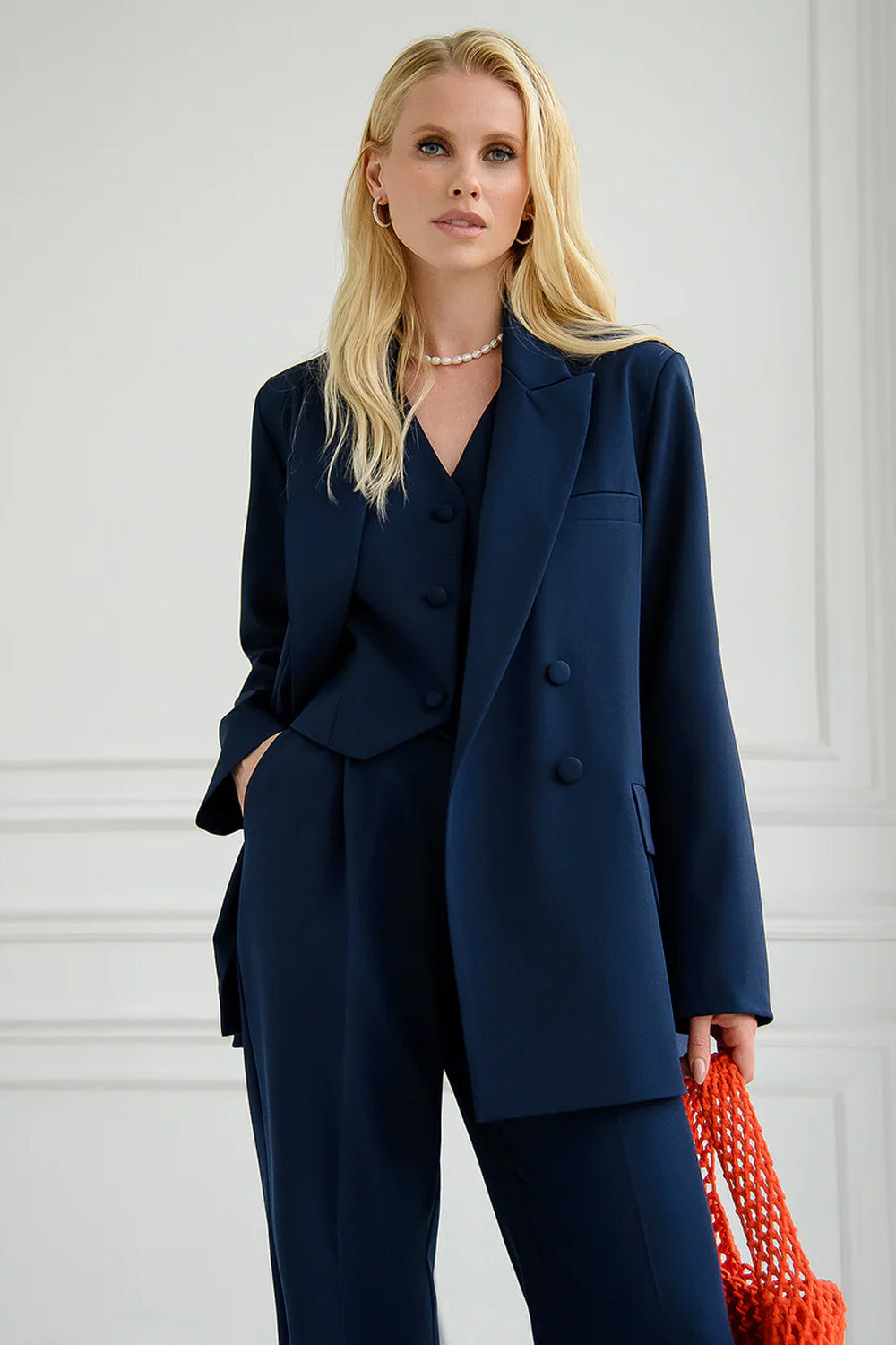 Kriya Navy-Blue Blazer Set