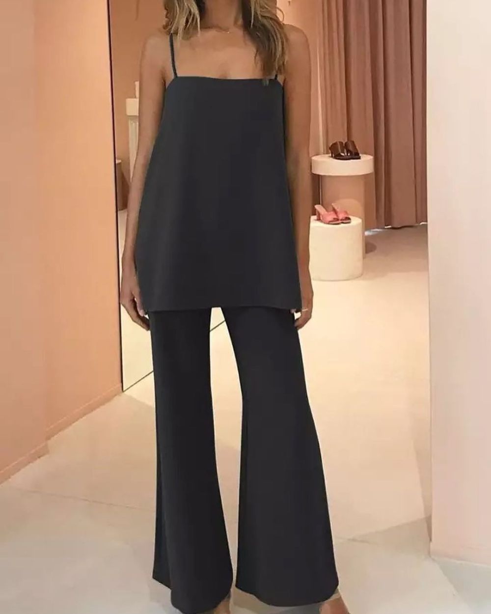 The Sheen Sleeveless Top and Flared Pants