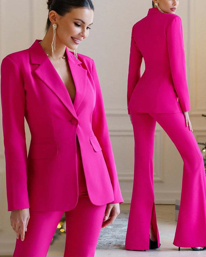 Flew Hot Pink Single-Breasted 2-Piece Suit